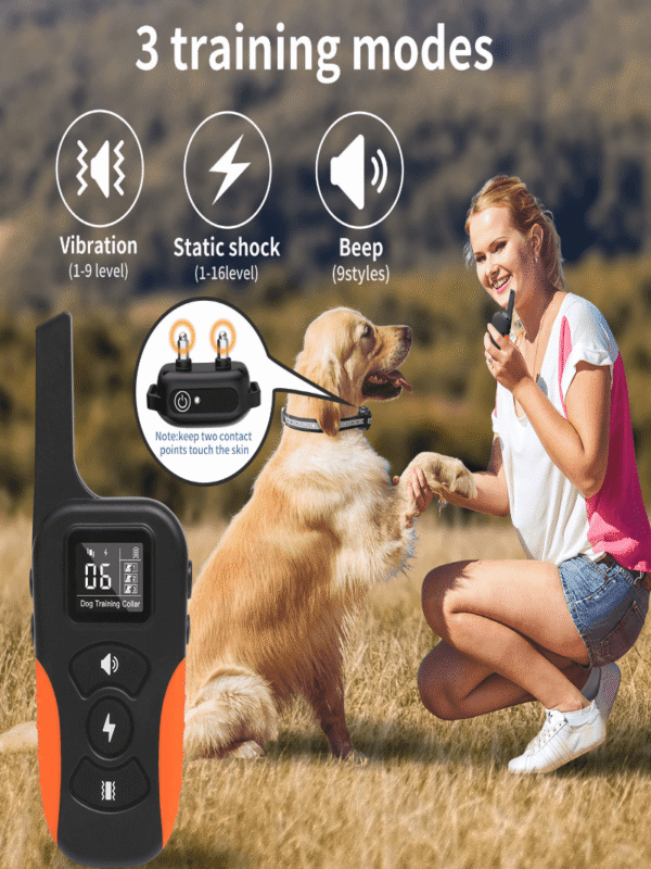 Rechargeable Vibration Pet Training Anti Bark Electric Collar With Remote