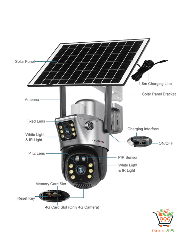 Solar Camera-LS VISION 4K 8MP Dual Screen