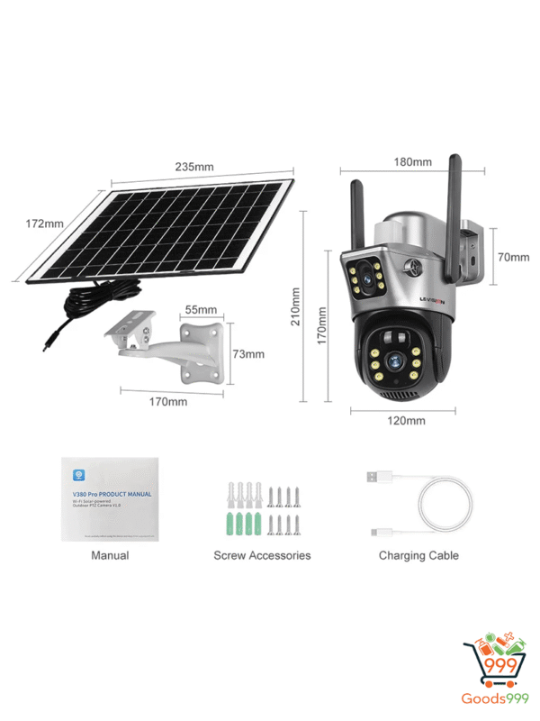 Solar Camera-LS VISION 4K 8MP Dual Screen